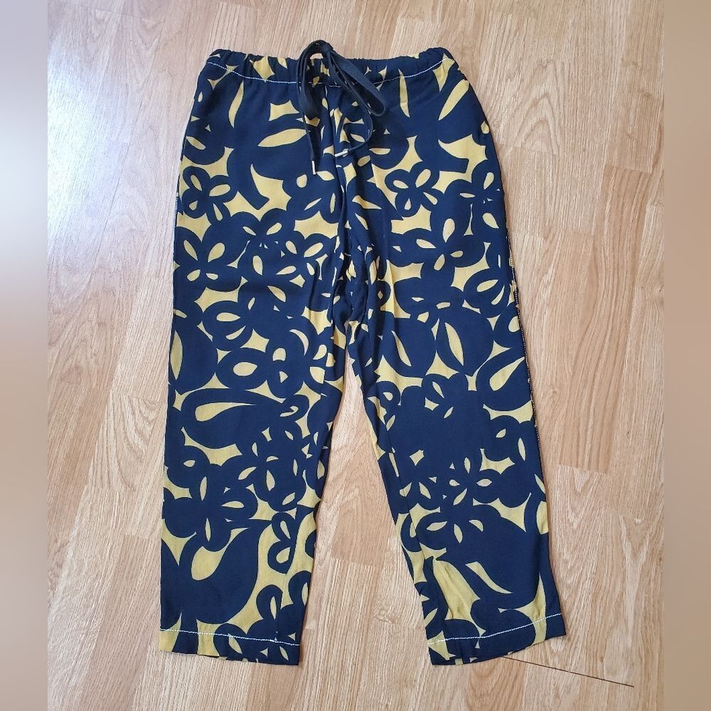 🦋 MARNI 🦋 Pull-on Crepe Ankle Pants - [Size 2, Mustard/Black]